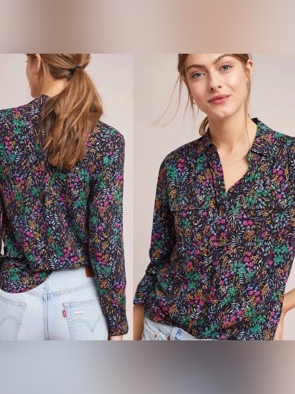 Maeve by Anthropologie Women’s Amboseli Buttondown Blouse Size XS